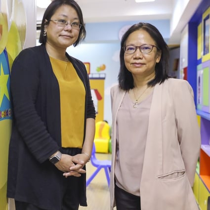 (L-R) Yip Shing-wai and Eliza Lee, social work supervisors at Caritas Lok Mui Early Education And Training Centre in North Point. Photo: Edmond So