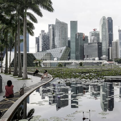 The skyline of the financial district in Singapore, a playground for many wealthy Chinese. Photo: EPA-EFE