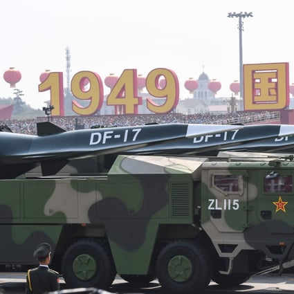 China has conducted a number of successful tests of the DF-17, a medium-range ballistic missile specifically designed to launch hypersonic glide vehicles, according to a US report. Photo: AFP