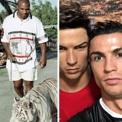 Mike Tyson, Cristiano Ronaldo and Roger Federer with some of their most surprising purchases. Photos: @blundtvintage; @rogerfederer; @cristiano/Instagram