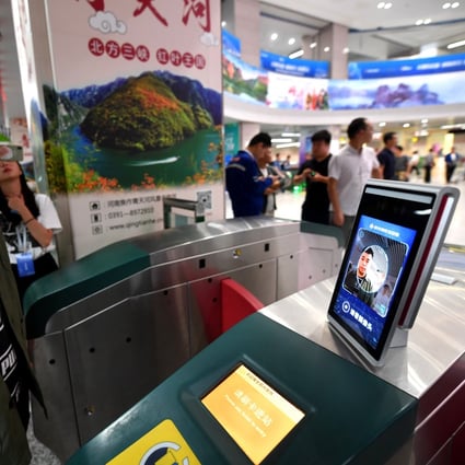 A subway turnstile equipped with a facial recognition payment system in Zhengzhou, central China's Henan Province. Photo: Xinhua