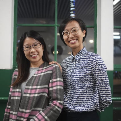StoryTaler volunteer Heidi Chan (left) and Amanda Li, clinical psychologist and co-founder of the social enterprise, which arranges sessions for people like Chan to share their experiences of overcoming mental health issues to help others battling similar problems. Photo: Winson Wong