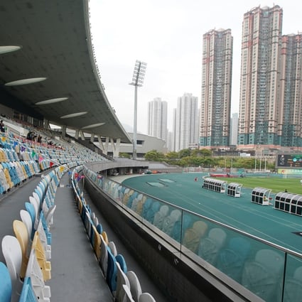 A match played behind closed doors at Tseung Kwan O Sports Ground. Photos: Felix Wong