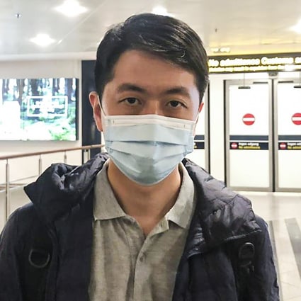 Ted Hui, seen arriving in Denmark this week, has landed in Britain, where he intends to remain in self-imposed exile. Photo: Thomas Rhoden