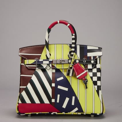 This Hermès multicolour limited edition Nigel Peake Birkin bag from 2018 is estimated to sell for US$35,000 to US$40,000 at Sotheby’s online December sales. Photo: Sotheby’s