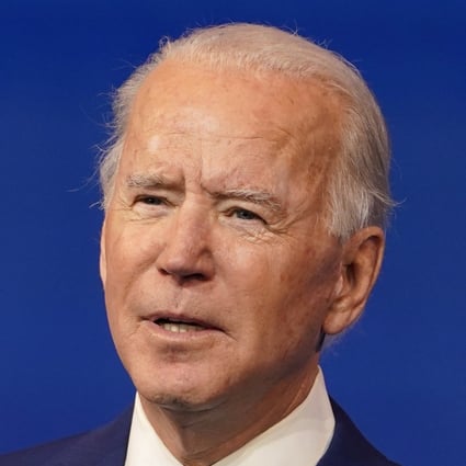 US President-elect Joe Biden speaks during an event at The Queen theatre in Wilmington, Delaware on Wednesday. Photo: AP