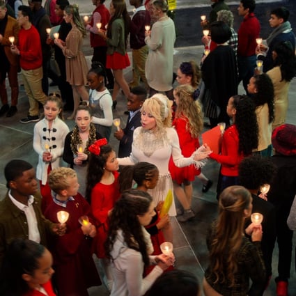 A scene from Dolly Parton’s Christmas on the Square. Photo: Netflix