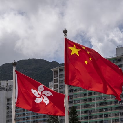 The Hong Kong and Chinese flags flying in Wong Tai Sin. Photo: Sun Yeung