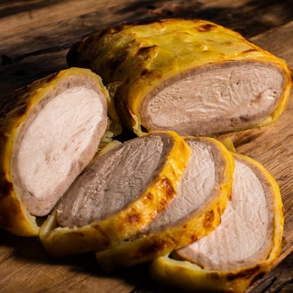 Turkey breast Wellington by Singapore-based chef Kirk Westaway. Known for his Michelin-starred cuisine, Westaway has teamed up with Marks and Spencer to create a Christmas meal amateur cooks around the world can put together at home. Photo: Marks And Spencer/Kirk Westaway