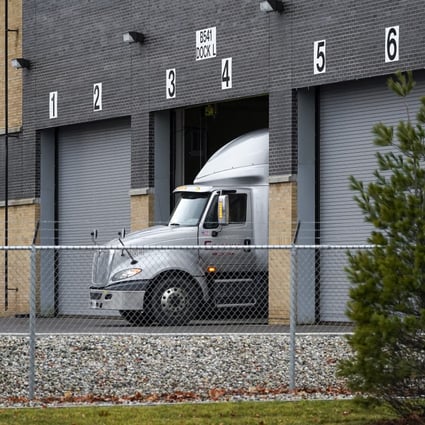 The Pfizer Global Supply Kalamazoo manufacturing plant in Portage, Michigan on Saturday. The US’s first doses of the Pfizer-BioNTech Covid-19 vaccine will reach 145 locations on Monday. Photo: AP