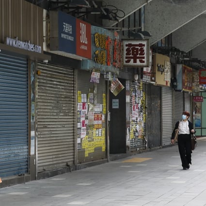 Closed shops in Hong Kong’s Tsim Sha Tsui shopping district on December 13. Photo: K Y Cheng