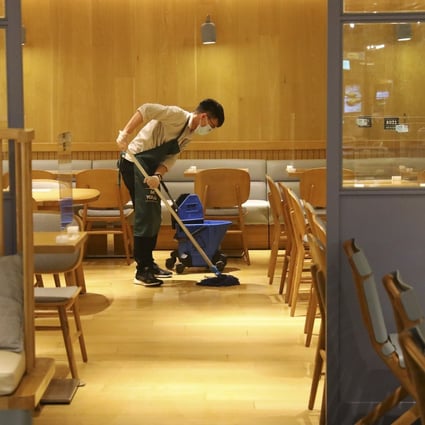 An empty restaurant in Causeway Bay amid the fourth wave of coronavirus infections in Hong Kong. Photo: Dickson Lee