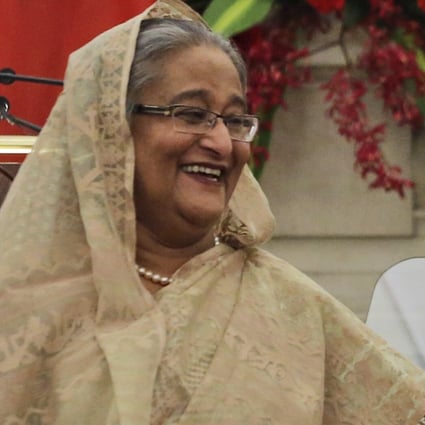 Prime ministers Narendra Modi of India and Sheikh Hasina of Bangladesh in 2017. Photo: AP