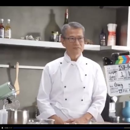 Hong Kong finance minister Paul Chan dressed up as a chef for a video promoting the consultation period for the next budget. Photo: Facebook