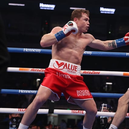 Saul Alvarez claimed a fourth world championship on his debut at super middleweight with a masterful victory against England’s Callum Smith. Photo: USA Today