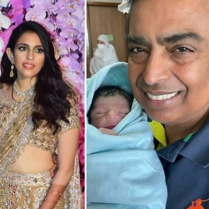 Akash Ambani and his wife, Shloka, welcomed a baby boy earlier this month. Photos: @shloka_mehta_official /Instagram, @mpparimal/Twitter