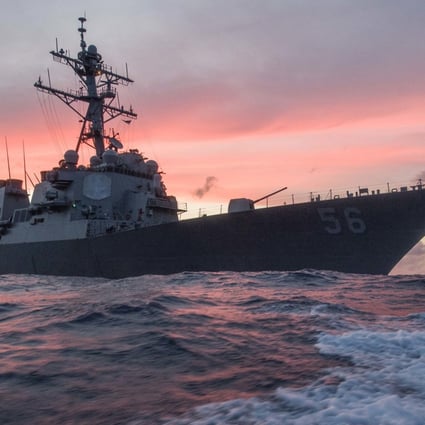 The USS John S. McCain neared the contested Spratly Islands on Tuesday. Photo: US Navy via AP