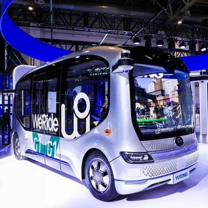 Self-driving start-up WeRide and bus maker Yutong have teamed up to develop a fully driverless ‘mini robobus’. Photo: Handout
