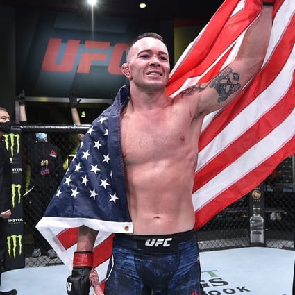 Colby Covington after his TKO victory over Tyron Woodley in their welterweight bout at UFC Apex on September 19 in Las Vegas. Photo: Chris Unger/Zuffa LLC