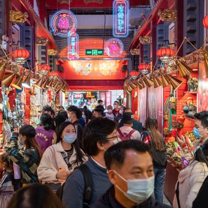 China’s retail sales had fallen by 20.5 per cent, the first decline on record, in combined data for January and February. Photo: Bloomberg
