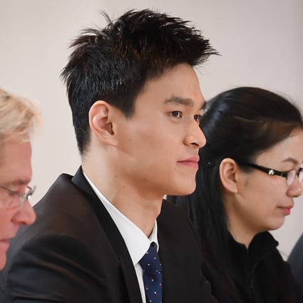 Sun Yang before a public hearing before the Court of Arbitration for Sport in November 2019. Photo: AFP