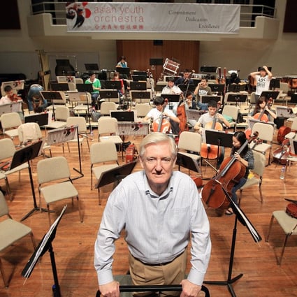 Richard Pontzious, co-founder of the Asian Youth Orchestra, at a practice session at the Hong Kong Academy for Performing Arts in 2012. Tributes have been paid to the American, who died at the aged of 76. Photo: Jonathan Wong