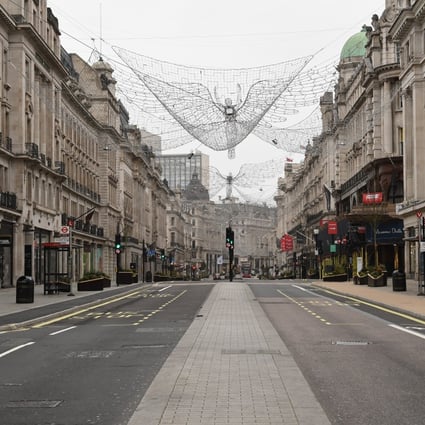 Regent Street in London sits empty during what would normally be a busy Boxing Day holiday. Photo: DPA