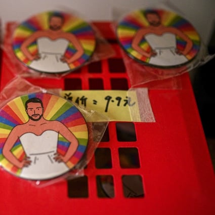 Merchandise is offered for sale at the office of Chengdu Rainbow, an NGO in what many consider an open-minded city. Photo: AFP