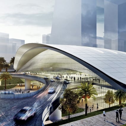 Singapore had planned for a futuristic-looking high-speed rail terminus in Jurong East. Illustration: SCMP