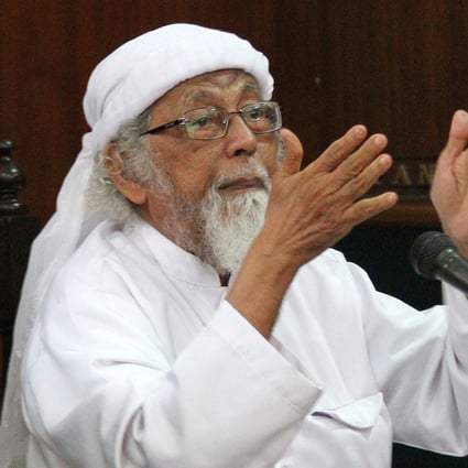 Abu Bakar Bashir during a court appearance in Cilacep, Central Java, in February 2016. Photo: AFP