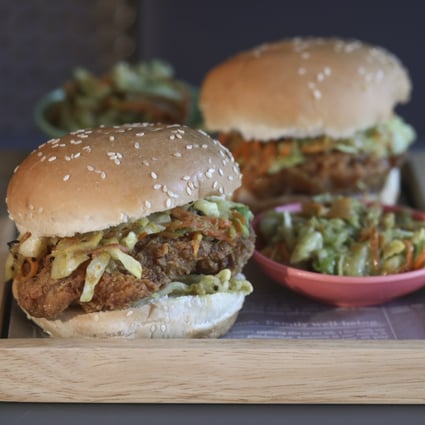 Susan Jung’s sambal belacan and coconut milk fried chicken sandwiches with acar slaw. Photography: SCMP / Jonathan Wong. Styling: Nellie Ming Lee. Kitchen: courtesy of Wolf at House of Madison