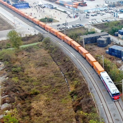 A China-Europe goods train bound for Helsinki, Finland, departs from Putian Station in Zhengzhou, central China’s Henan province. There will be attempts to derail the EU-China investment agreement on its path to ratification, and China must tread carefully. Photo: Xinhua