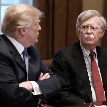US President Donald Trump and John Bolton, his national security adviser, at a White House meeting in 2018. Photo: Abaca Press/TNS