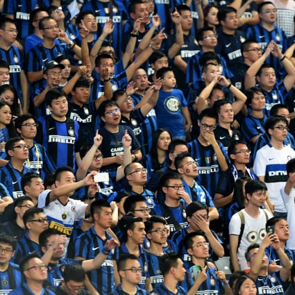 Supporters of Inter Milan react during the International Champions Cup football match between AC Milan and Inter Milan in Shenzhen in 2015. Photo: AFP