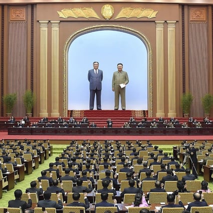 Members of North Korea’s Supreme People’s Assembly attend a meeting in Pyongyang, to rubber-stamp decisions made during a major ruling party meeting. Photo: AP
