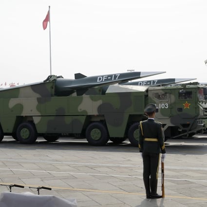 DF-17 hypersonic missiles on parade in Beijing in 2019. Photo: AP