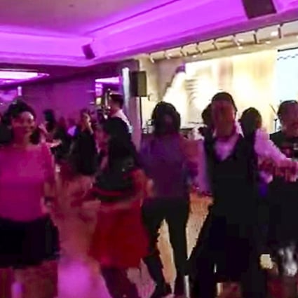 People enjoy a dance at a banquet hall in Mei Foo. Photo: Facebook
