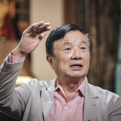 Ren Zhengfei, founder and CEO of Huawei, speaking at the company's headquarters in Shenzhen on May 24, 2019. In a newly published speech originally given in June 2020, Ren called for decentralised control and simplified product lines to help Huawei survive US trade sanctions. Photo: Bloomberg