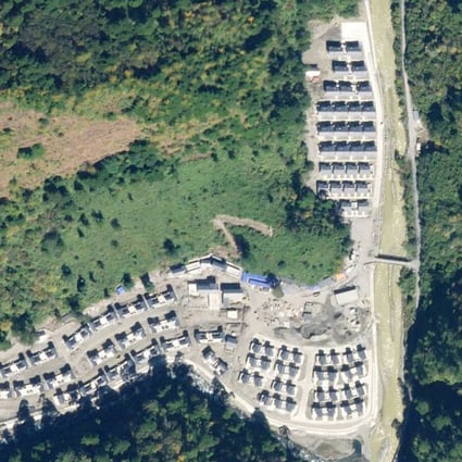 The Chinese village comprises about 100 houses, satellite images show. Photo: Twitter