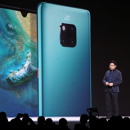 Richard Yu Chengdong, chief executive of Huawei Technology Co’s consumer business group, launches the company’s Mate 30 smartphone range in Munich, Germany, on September 19, 2019. Photo: Reuters
