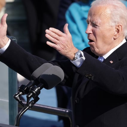 Joe Biden’s choice to wear a US$7,000 Rolex watch on the day he was sworn in did not pass without comment. Photo: Getty Images