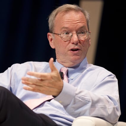 Former Google chief executive Eric Schmidt speaks at an event in Cannes, France, in June 2016. Photo: MCT
