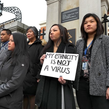 Asian-Americans protest in Boston against racism, fearmongering and misinformation aimed at Asian communities amid the pandemic. Photo: AP