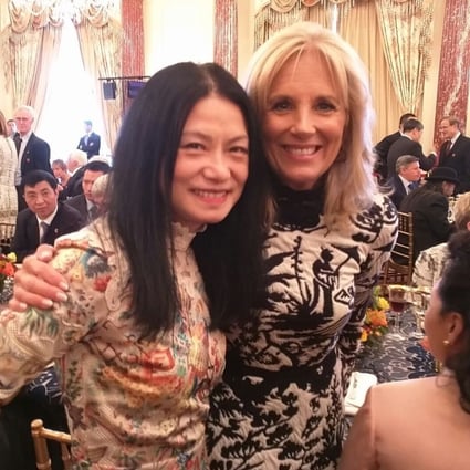 Vivienne Tam (left) has dressed US first lady Jill Biden on a number of occasions, including a state dinner at the White House, and a State Department lunch (pictured), honouring Chinese President Xi Jinping. Photo: Vivienne Tam