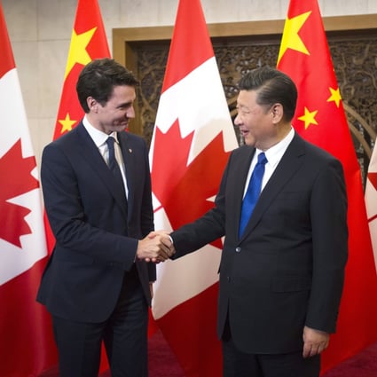 Canadian Prime Minister Justin Trudeau shakes hands with Chinese President Xi Jinping ahead of a meeting at the Diaoyutai State Guesthouse in Beijing on December 5, 2017. Photo: AP