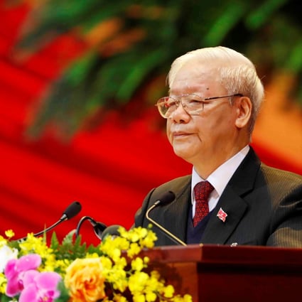 Vietnam's General Secretary of the Communist Party Nguyen Phu Trong pictured at the ruling Communist Party’s 13th National Congress on Tuesday. Photo: VNA Handout via Reuters