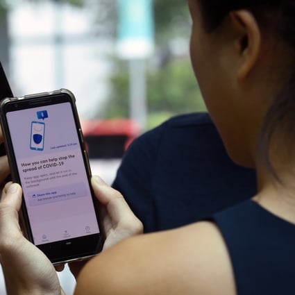 Singapore’s contact-tracing app TraceTogether. Photo: AFP