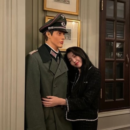 Gfriend member Sowon shared photos of herself posing with a Nazi dummy on her personal Instagram account. Photo: Instagram