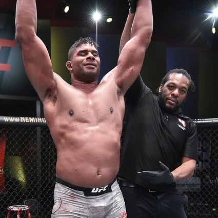 Alistair Overeem reacts after his TKO victory over Augusto Sakai in their heavyweight fight on September 5, 2020 in Las Vegas, Nevada. Photo: Chris Unger/Zuffa LLC
