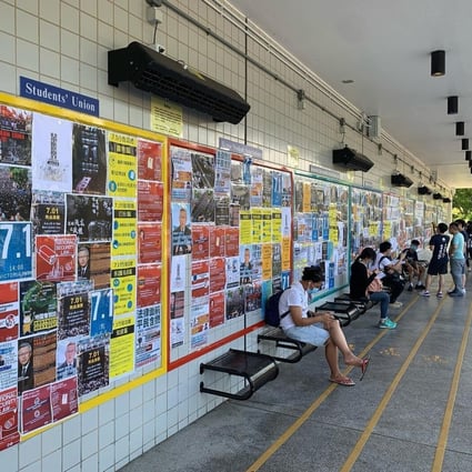 Some universities in Hong Kong have warned student unions against displaying politically sensitive material on campus notice boards. Photo: Handout